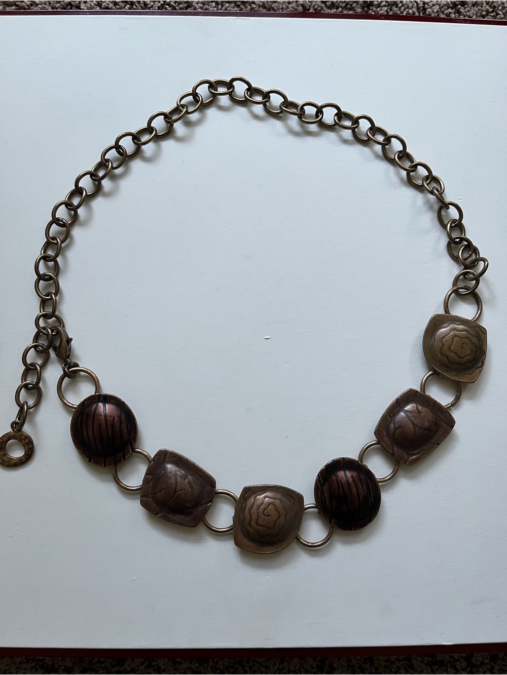 Chico's Bronze & Dark Brown Link Necklace